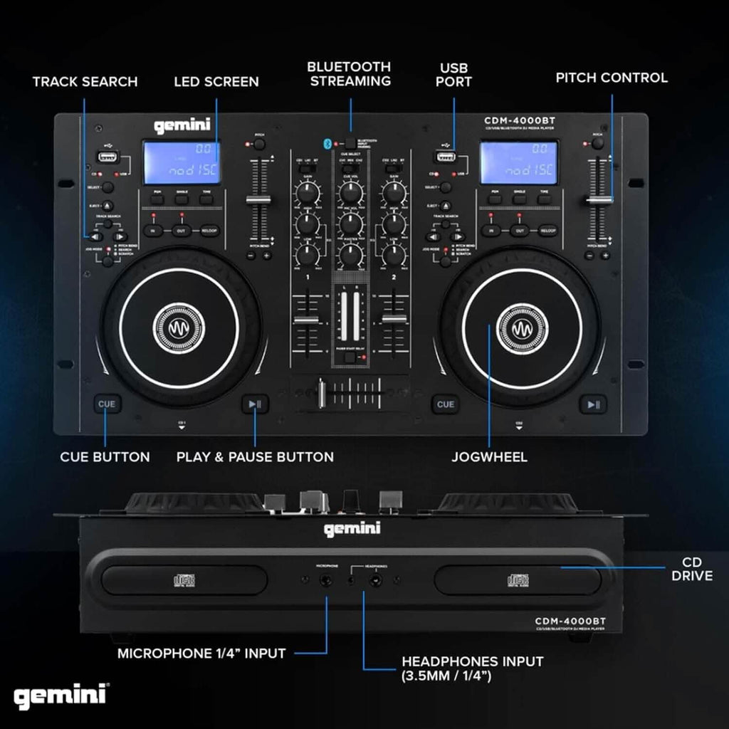 Gemini Sound CDM-4000BT DJミキサー（リファービッシュ品）