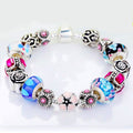 Bracelet en véritable verre de Murano et cristal