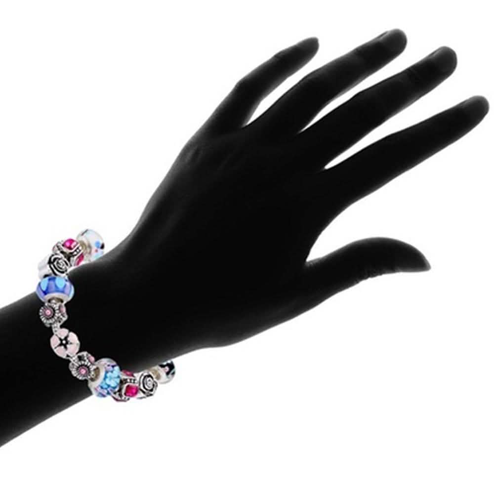 Bracelet en véritable verre de Murano et cristal
