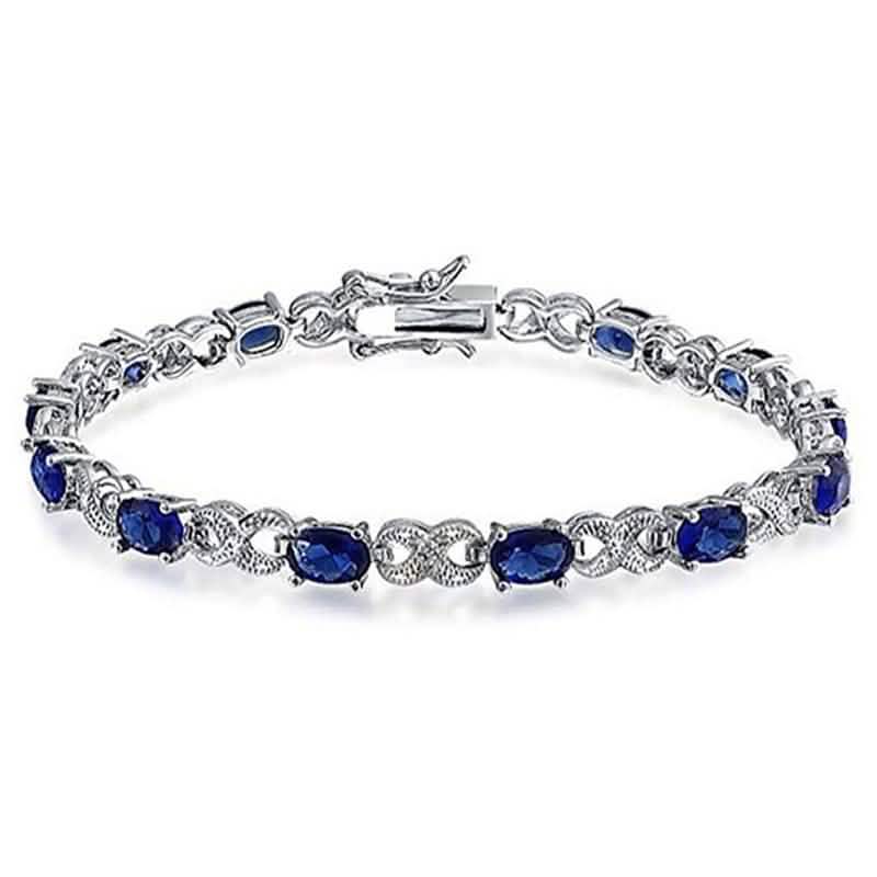 Bracelet tennis saphirs et diamants véritables par Valencia Gems
