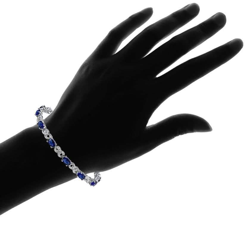 Bracelet tennis saphirs et diamants véritables par Valencia Gems