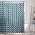 Geometric-Patterned Shower Curtain with Rings - Assorted Colors