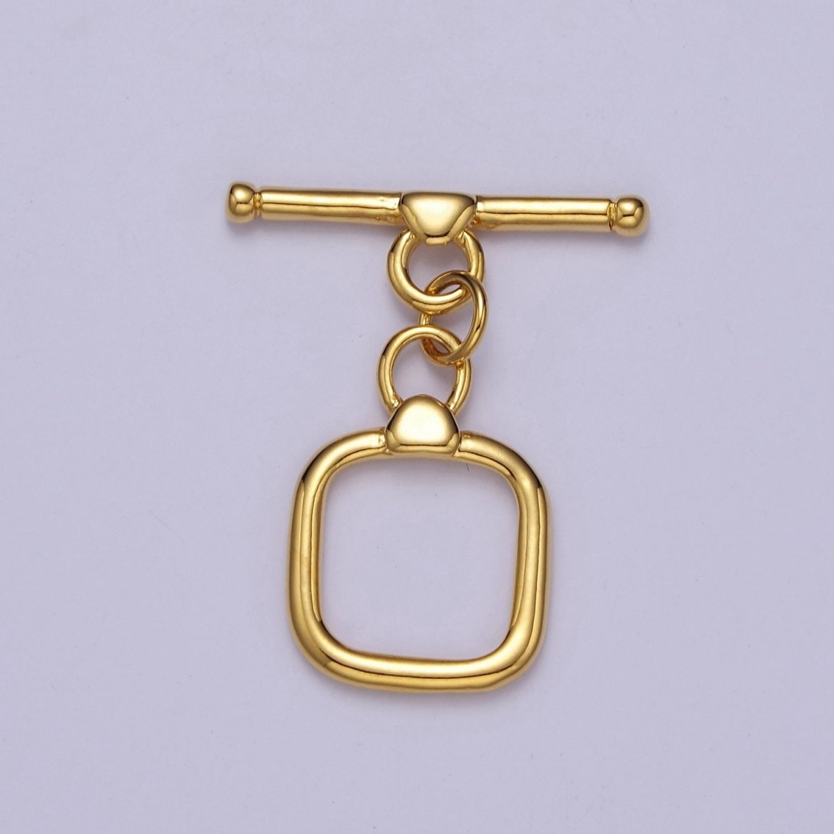 Geometric Square Toggle Clasp Connector, 24k Gold Filled Toggle Clasp, Jewelry End Clasp for Bracelet, Necklace Closure L-687 L-688 L-689