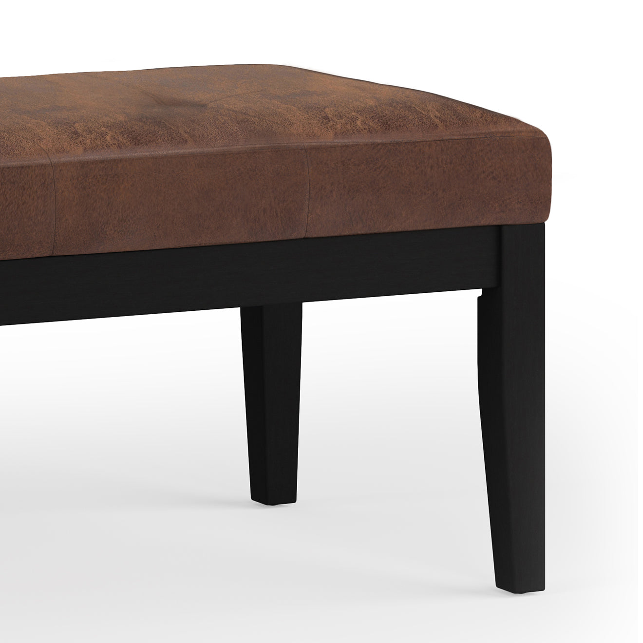 Lacey Tufted Ottoman Bench - Distressed Chestnut
