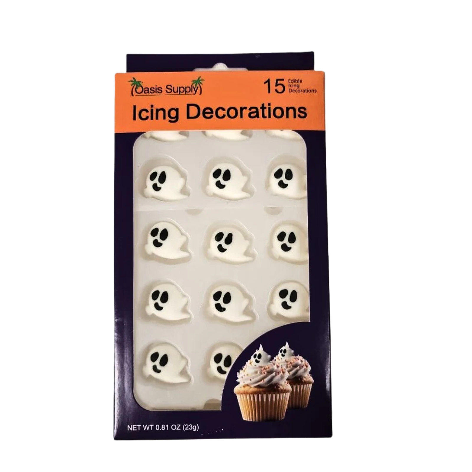 Décorations comestibles pour gâteaux d'Halloween - Topper pour bonbons ou cupcakes - 15 fantômes