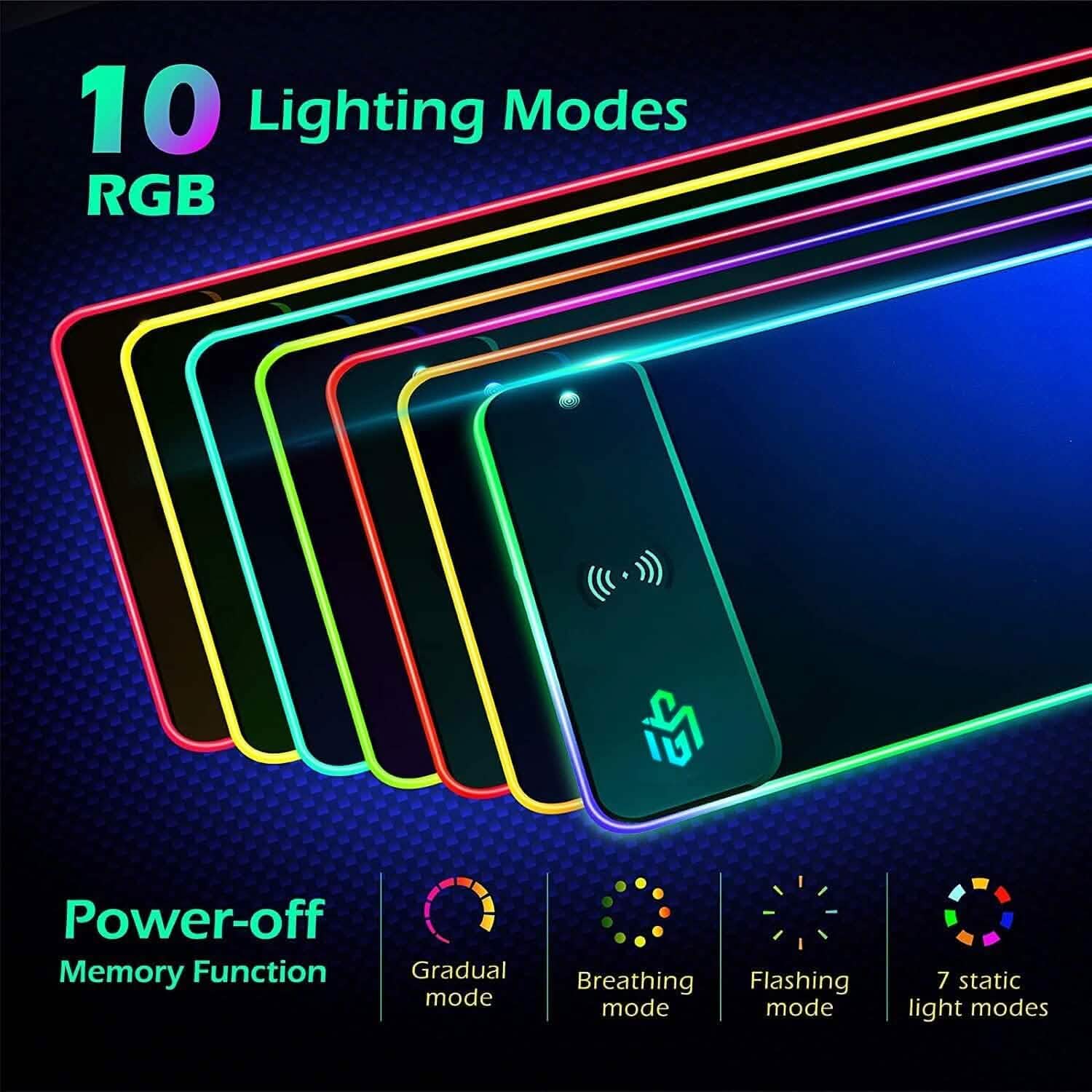 GIM Wireless Charging RGB Gaming Mouse Pad 10W  (Refurbished)