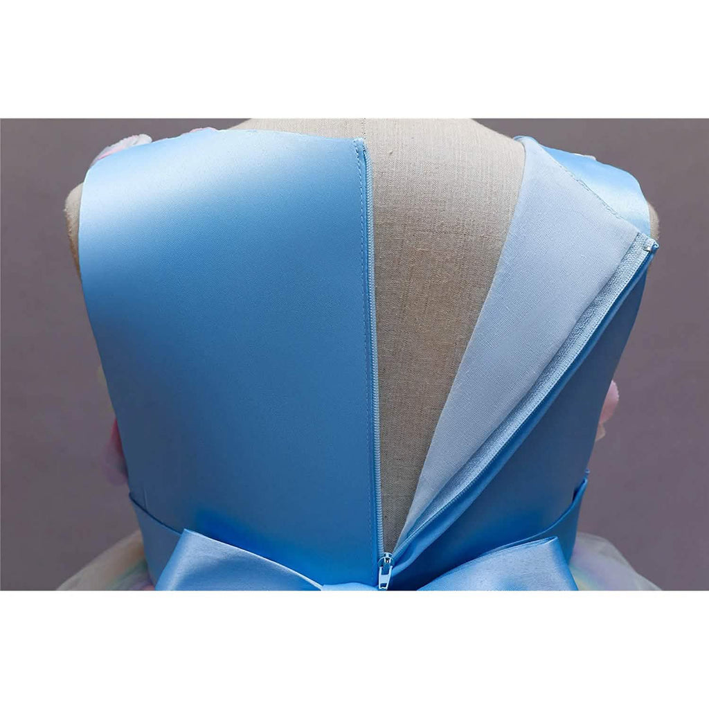 Robe en tulle et dentelle arc-en-ciel pour fille