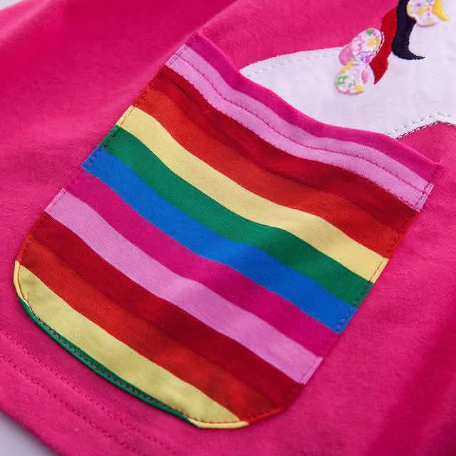 Robe fleurie licorne arc-en-ciel pour filles