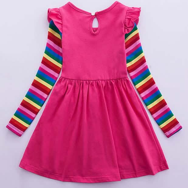 Robe fleurie licorne arc-en-ciel pour filles