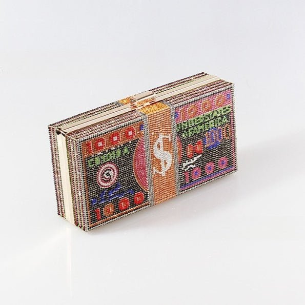 ‌Glamorous Fully Bedazzled Dollar Motif Evening Bag Party Clutch (MAC293)