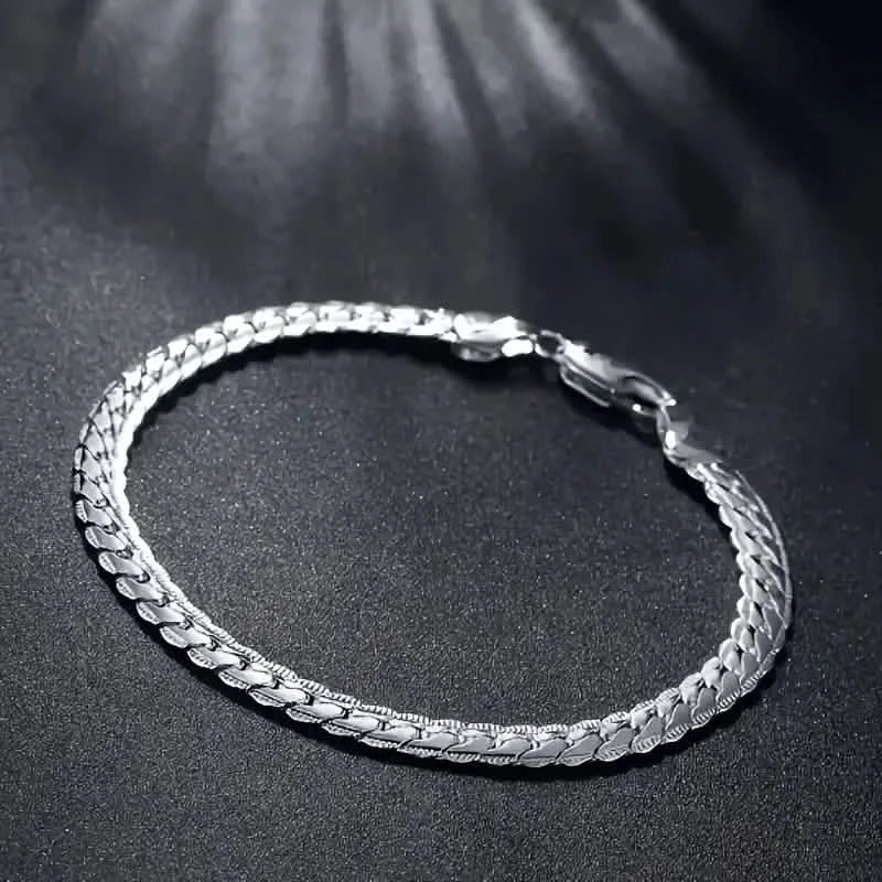 Gleaming Treasure Elegant 925 Sterling Silver Bracelet
