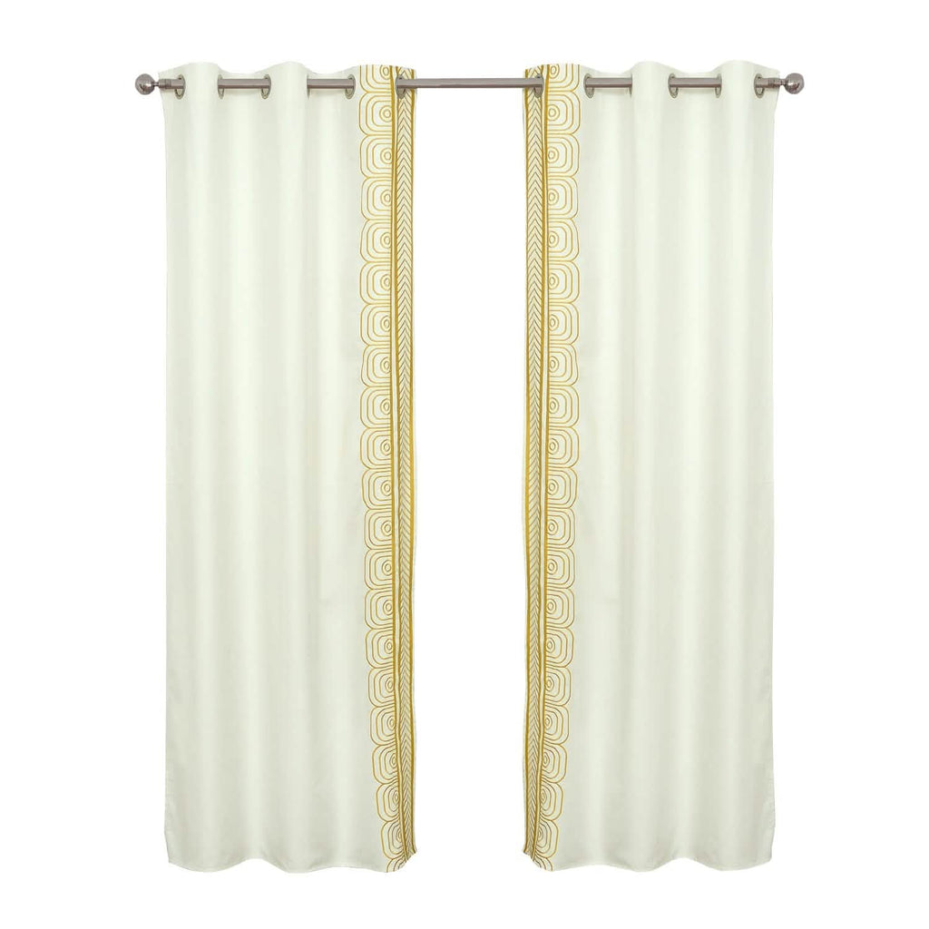Global Embroidered Window Panel Pair