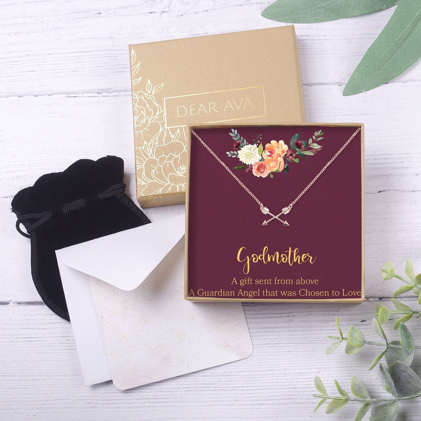 Godmother Double Intersecting Arrows Necklace
