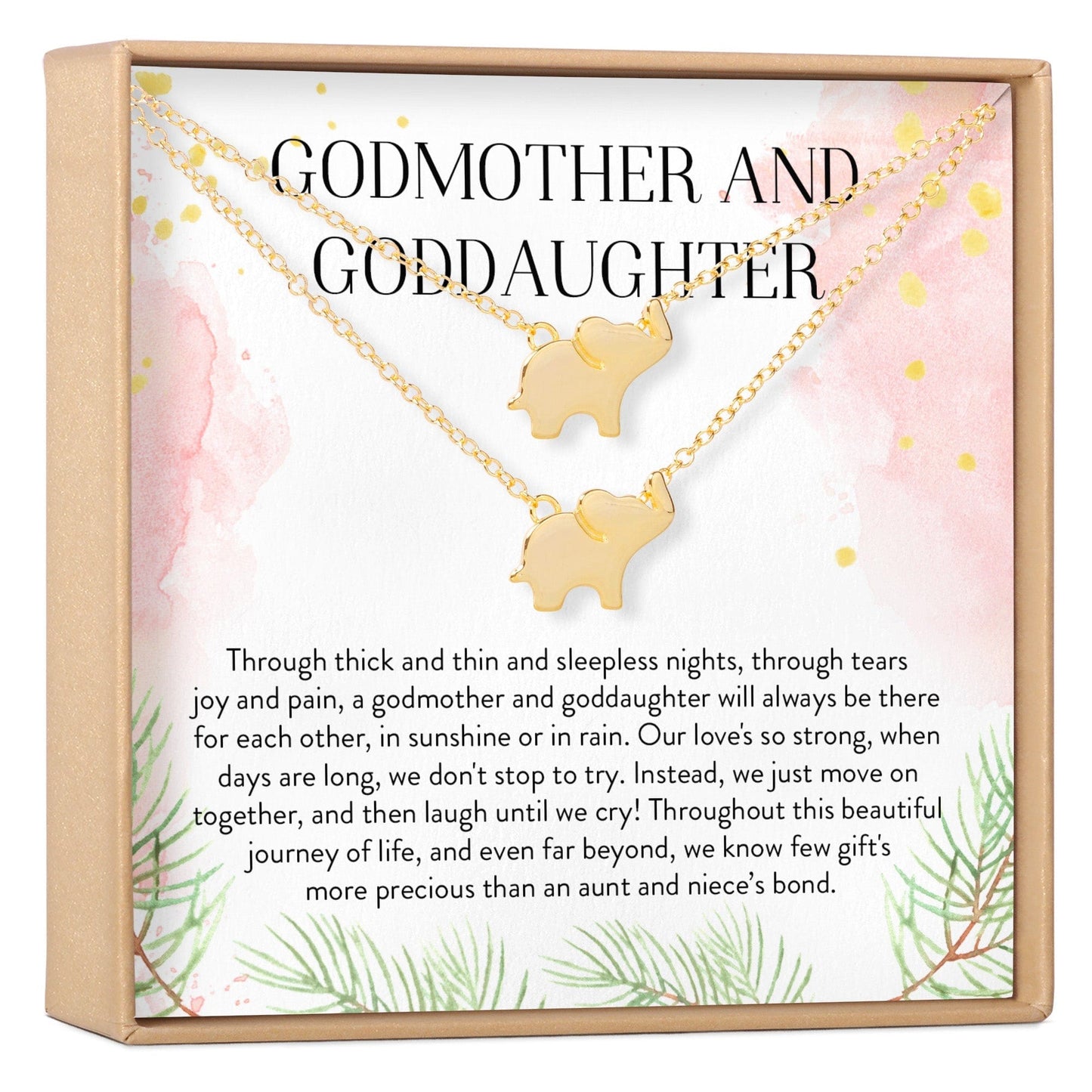 Godmother-Goddaughter Elephant Necklace Set