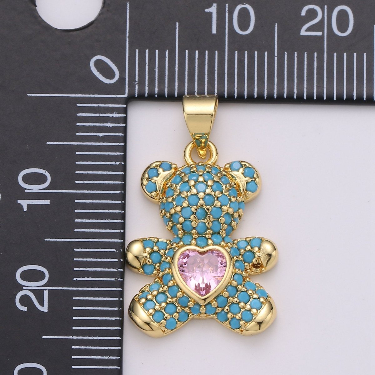 Gold Bear Charm Teddy Bear Charm Necklace Pendant / Keychain / Earrings / Kids Crafts I-779