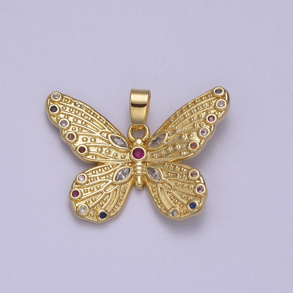 Gold Butterfly Pendant Mariposa Monarch Insect Jewelry Charm for Necklace Bracelet Supply N-608