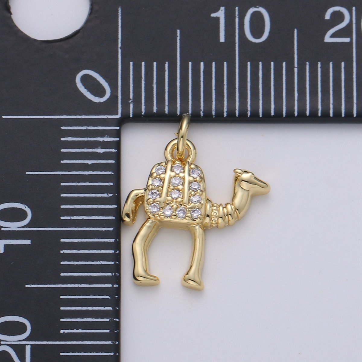 Gold Camel Charm - 14k Gold Filled Camel Pendant - Arabian Desert Charms - Animal Jewelry for Bracelet Necklace Earring Component D-644