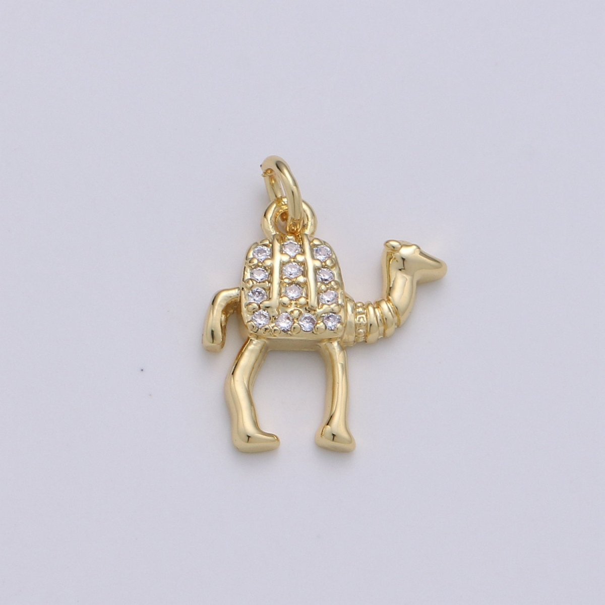 Gold Camel Charm - 14k Gold Filled Camel Pendant - Arabian Desert Charms - Animal Jewelry for Bracelet Necklace Earring Component D-644