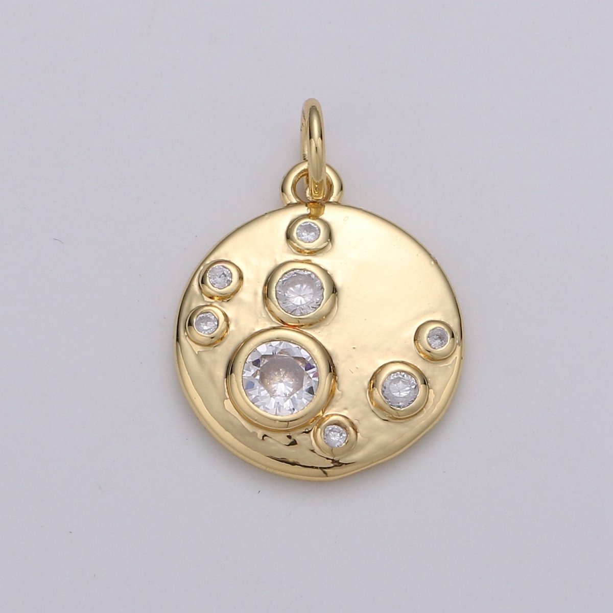 Gold Charm, Bubble Charm, Bubble Pendant, Bubble Coin  Charm, Tiny Bubble Charm 14k Gold Filled Charm D-409