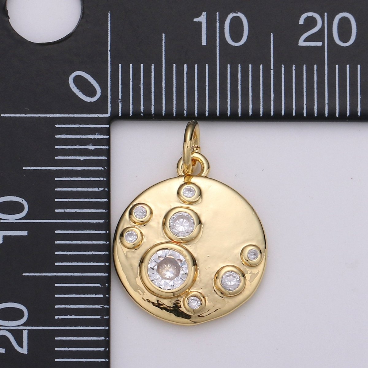 Gold Charm, Bubble Charm, Bubble Pendant, Bubble Coin  Charm, Tiny Bubble Charm 14k Gold Filled Charm D-409
