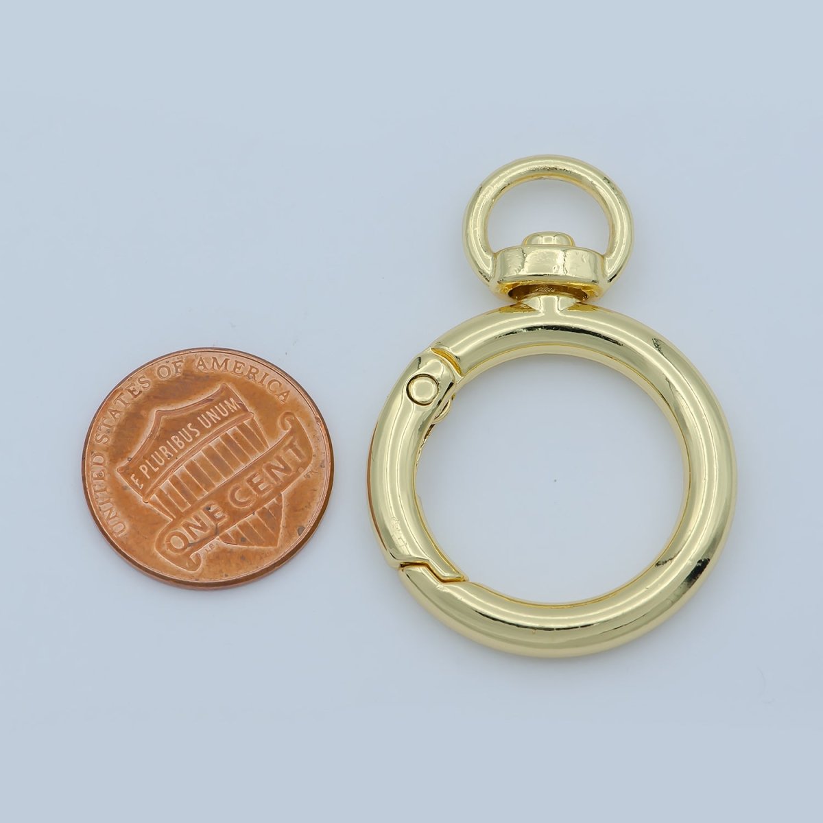 Gold Circle Round Push Gate Ring Clasp For Jewelry Making DIY Supplies  L-338