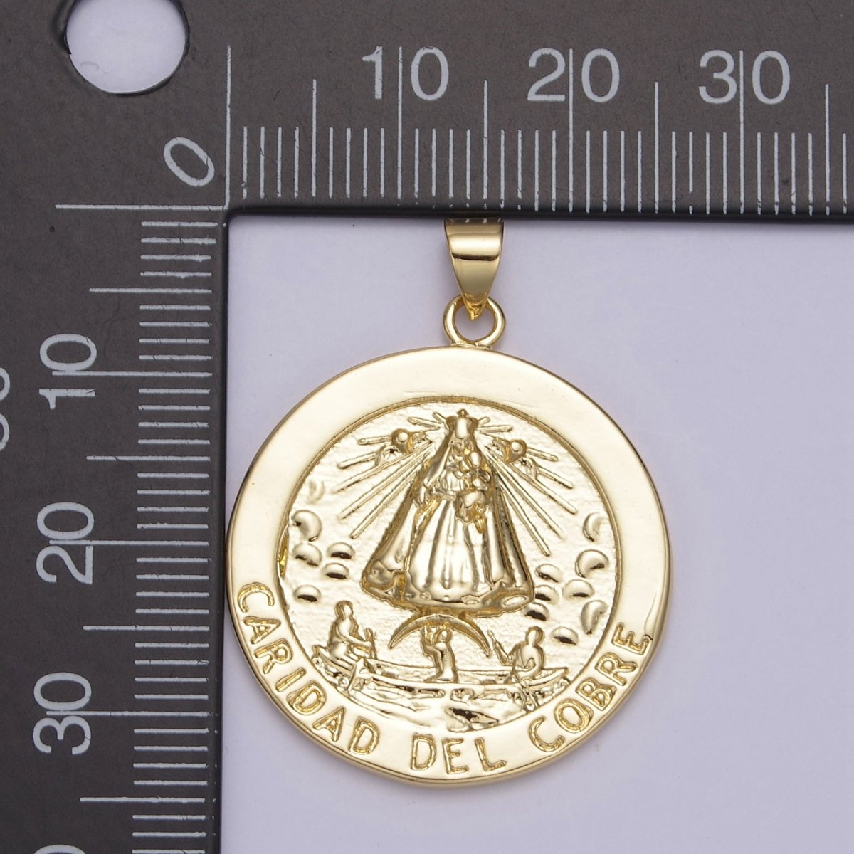 Gold Coin La Virgen de la Caridad del Cobre Pendant for Necklace Supply H-863