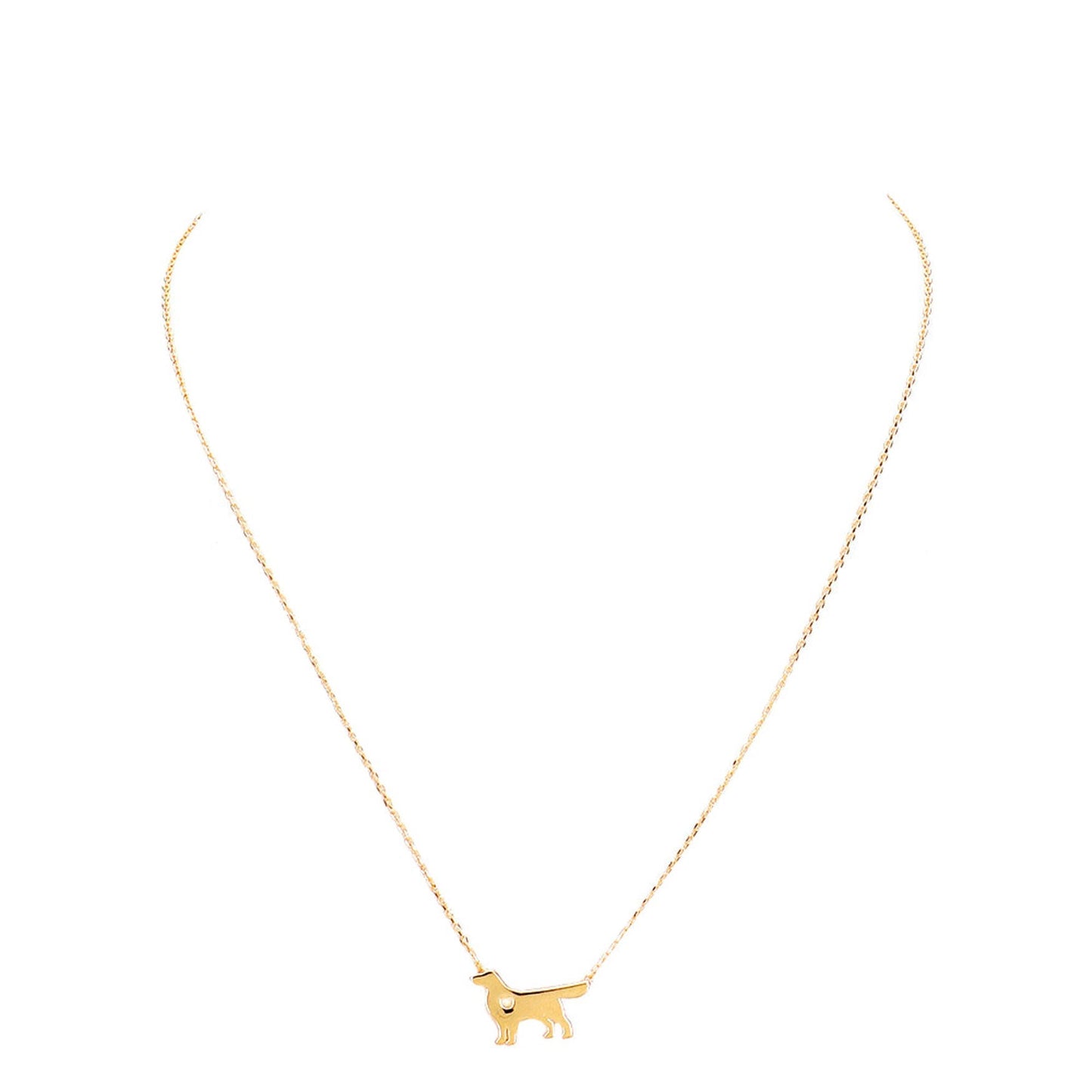 Gold Dipped Dachshund Heart Charm Dog Detailed Necklace