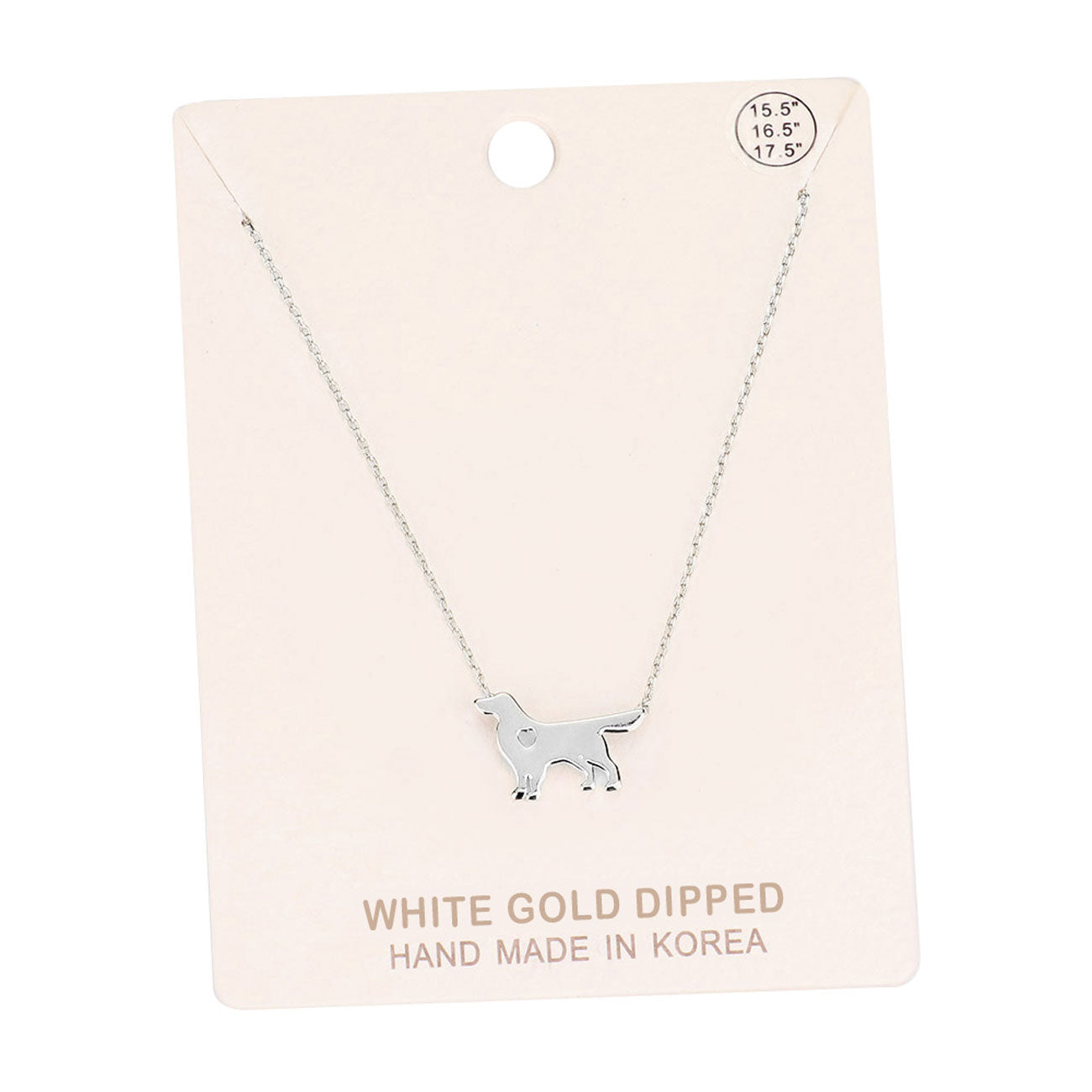 Gold Dipped Dachshund Heart Charm Dog Detailed Necklace