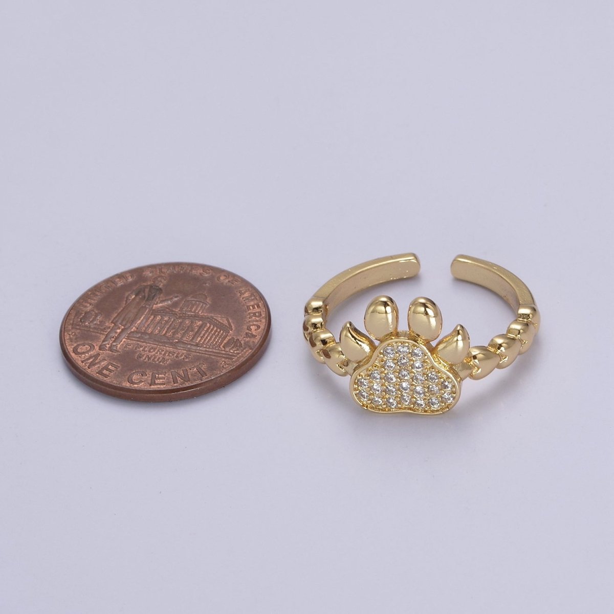 Gold Dog Cat Paw Ring, Designer Dog Cat Paw Ring, Unique Dog Cat Paw Ring, Dainty Band Ring, Sisters Gift,Best Friend Gift U-502