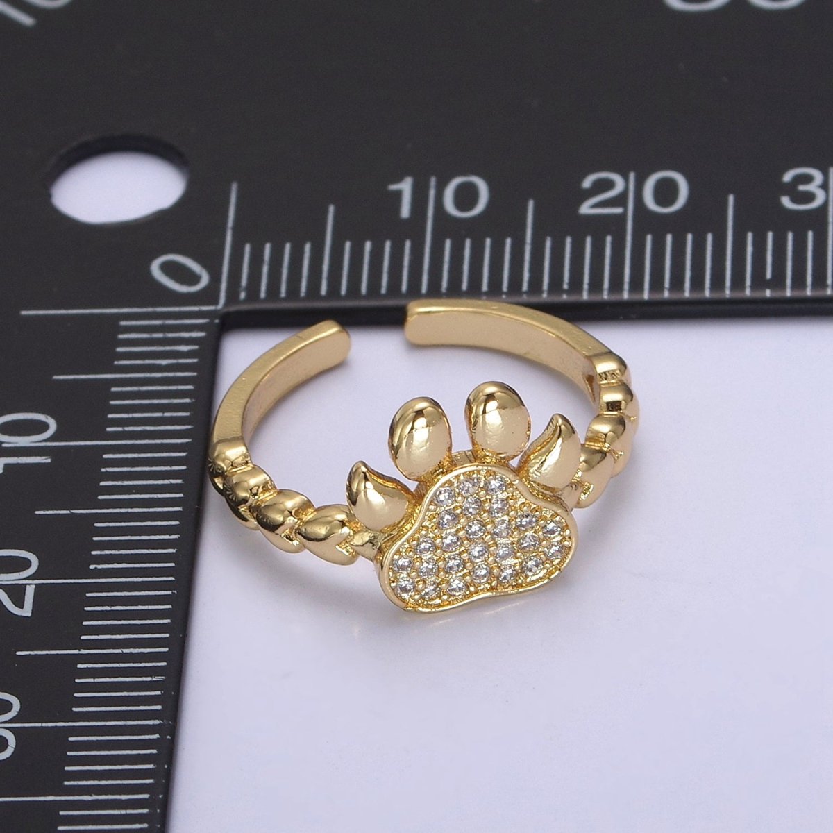 Gold Dog Cat Paw Ring, Designer Dog Cat Paw Ring, Unique Dog Cat Paw Ring, Dainty Band Ring, Sisters Gift,Best Friend Gift U-502