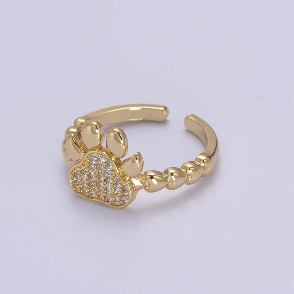 Gold Dog Cat Paw Ring, Designer Dog Cat Paw Ring, Unique Dog Cat Paw Ring, Dainty Band Ring, Sisters Gift,Best Friend Gift U-502