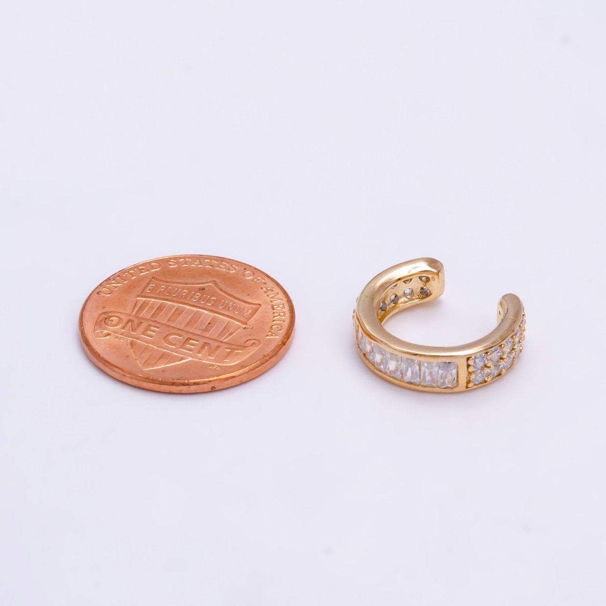 Gold ear cuff, Cubic ear cuff, cz gold ear cuff, Dainty ear cuff gold, Non pierced ear cuff, Conch ear cuff, Silver cz gold wrap earring, AI-060 AI-061.