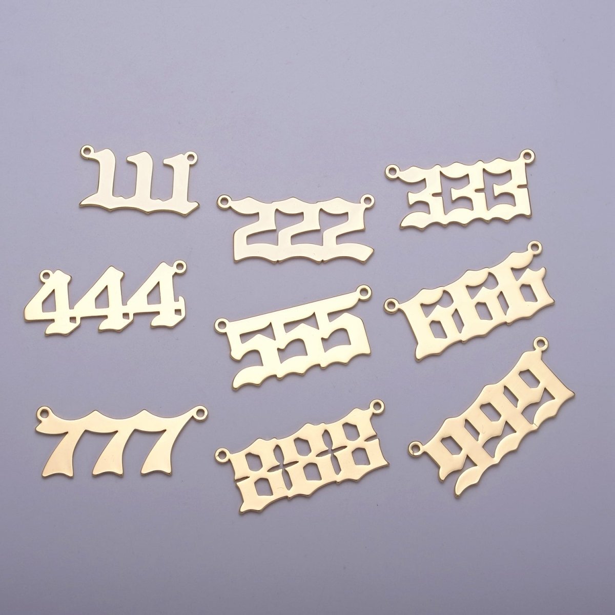 Gold Filled Angel Number Charm Connector Lucky Number for Necklace Bracelet Component G-622~G-626