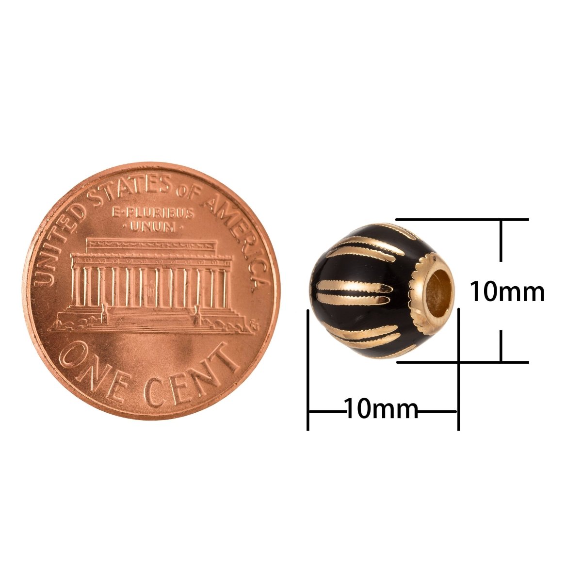 Gold Filled Beads Spacer Beads, for DIY Jewelry Making European Charms Beaded Bracelet, Bead Size 10x10mm Hole 2mm B-187
