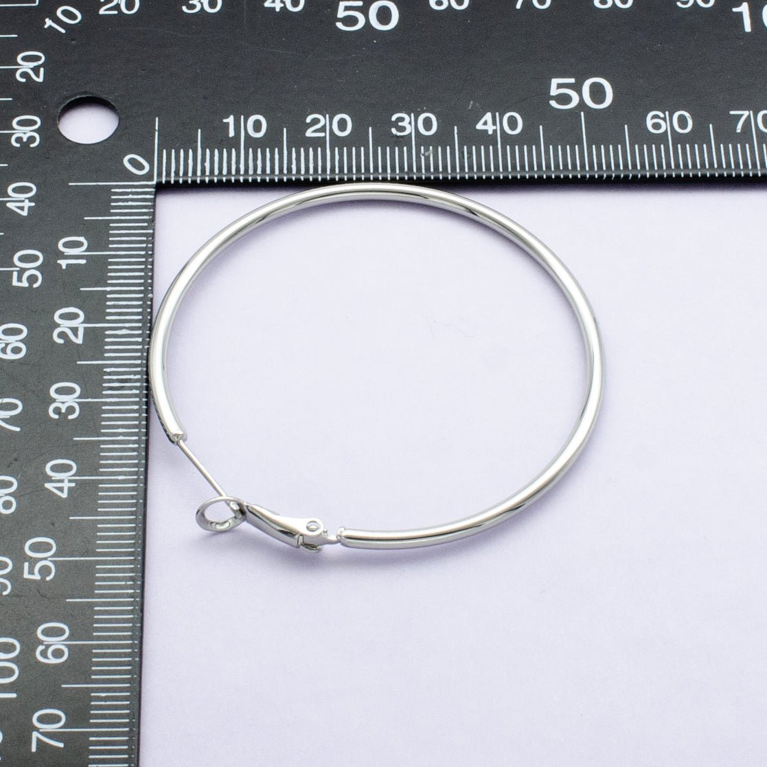 14K / 24K Gold Filled 20mm, 25mm, 30mm, 35mm, 40mm, 45mm, 50mm, 55mm, 60mm, 65mm, 70mm Minimalist Hinge Lock Hoop Earrings