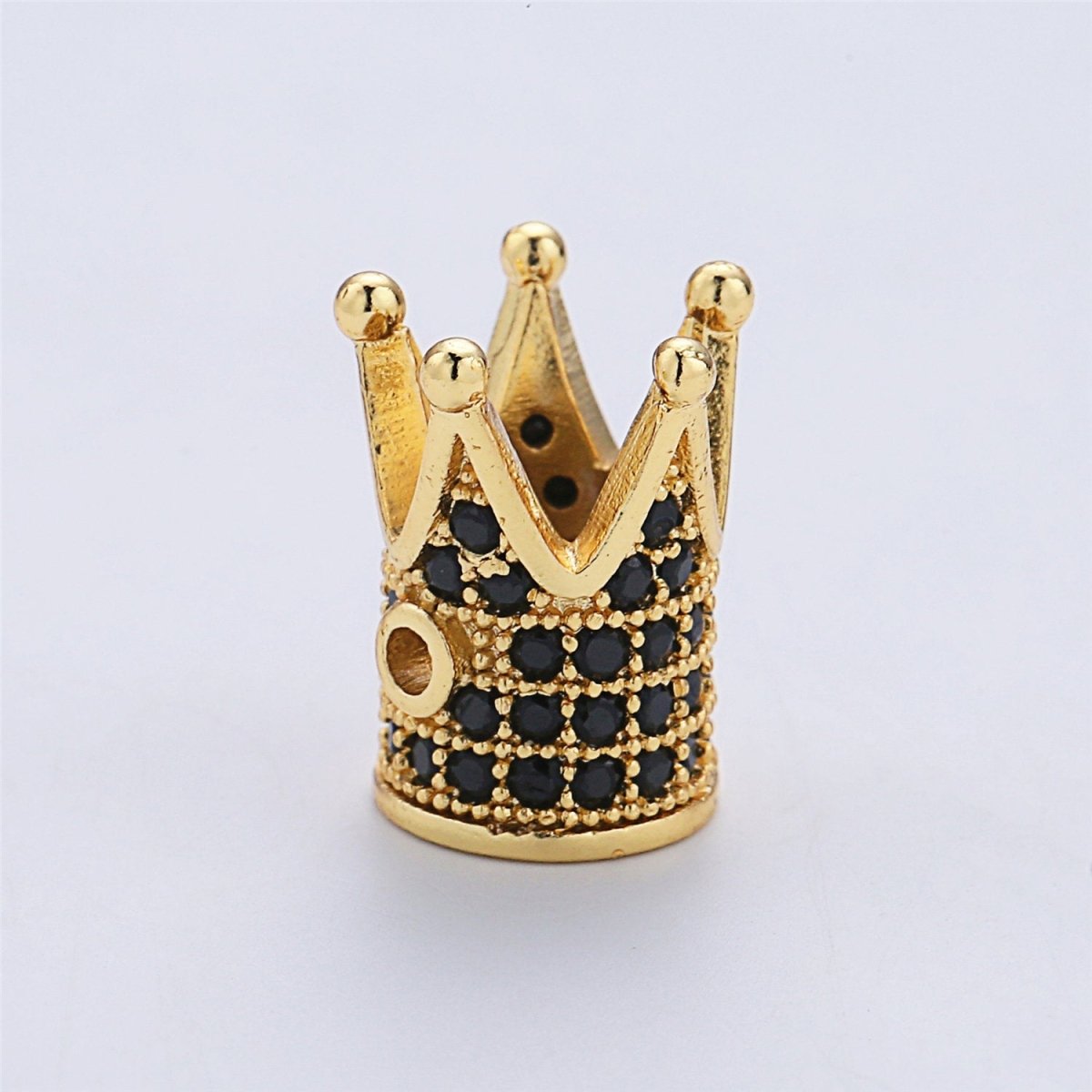 Gold Filled Crown Micro Pave Spacer Beads, Men Bracelet Charm, Men Bracelet Spacer Charm  12x10mm | B-214