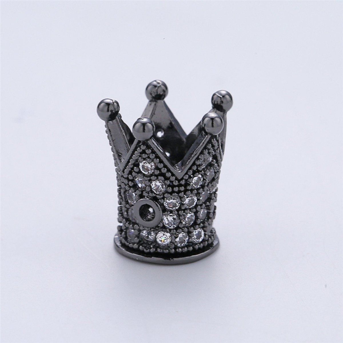 Gold Filled Crown Micro Pave Spacer Beads, Men Bracelet Charm, Men Bracelet Spacer Charm  12x10mm | B-214