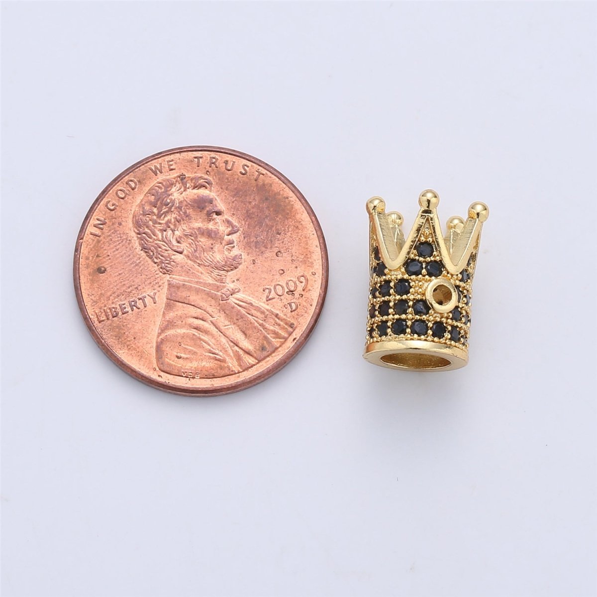 Gold Filled Crown Micro Pave Spacer Beads, Men Bracelet Charm, Men Bracelet Spacer Charm  12x10mm | B-214