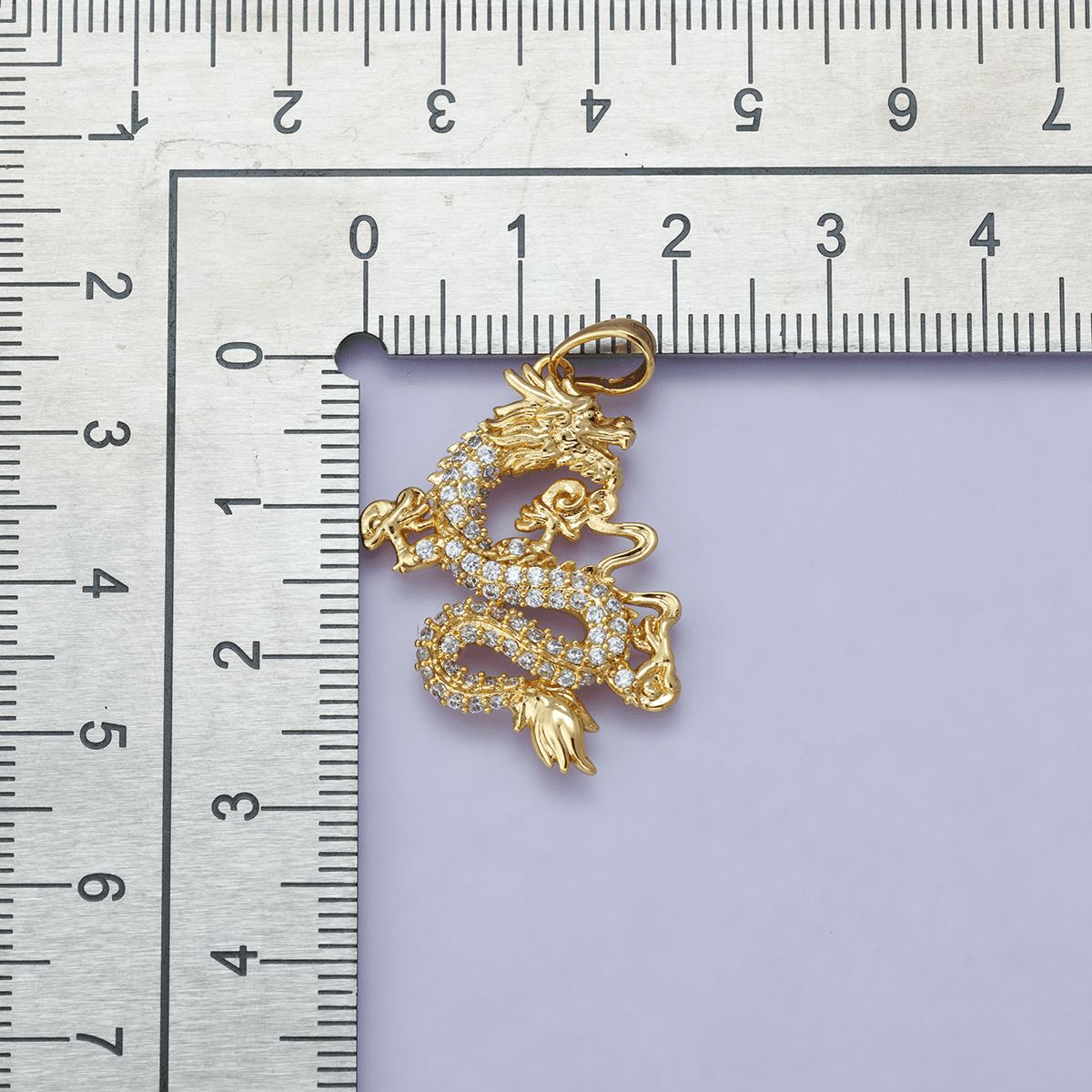 Gold Filled Dragon Pendant Cubic Zirconia CZ Micro Pave Dragon Fantasy For Statement Necklace Jewelry Making H-627