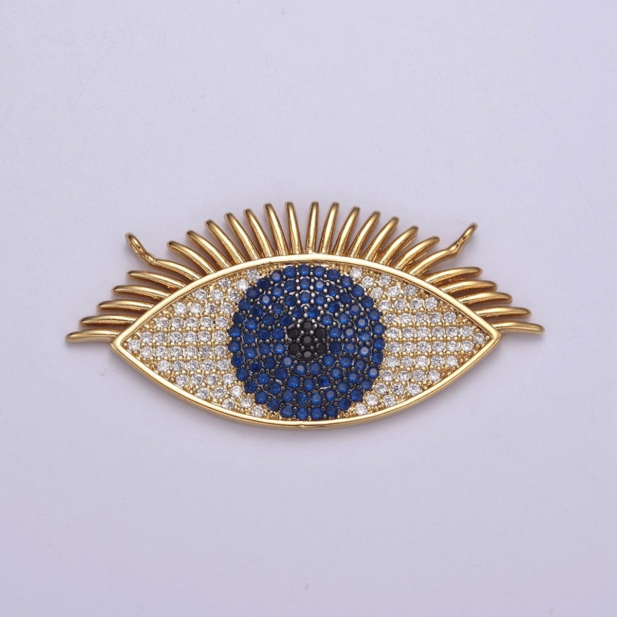 Gold Filled Eye Charm, Cubic Zirconia Evil Eye Charm Connector, DIY Jewelry Making Accessories F-089 F-091 F-095