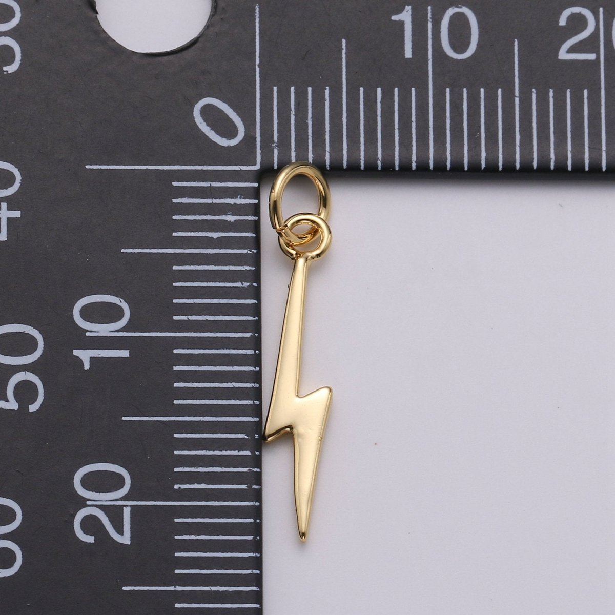 Gold Filled Lightning Bolt Charms, Silver Bolt, Wizard Charm, Thunder Pendant 22 x 5mm Dainty Charm for Necklace Bracelet Earring Supply D-355 D-356