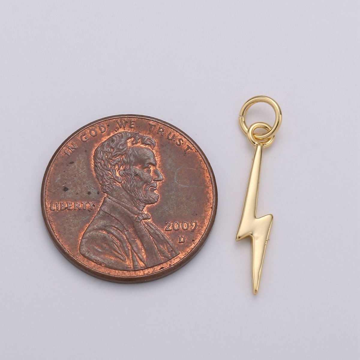 Gold Filled Lightning Bolt Charms, Silver Bolt, Wizard Charm, Thunder Pendant 22 x 5mm Dainty Charm for Necklace Bracelet Earring Supply D-355 D-356