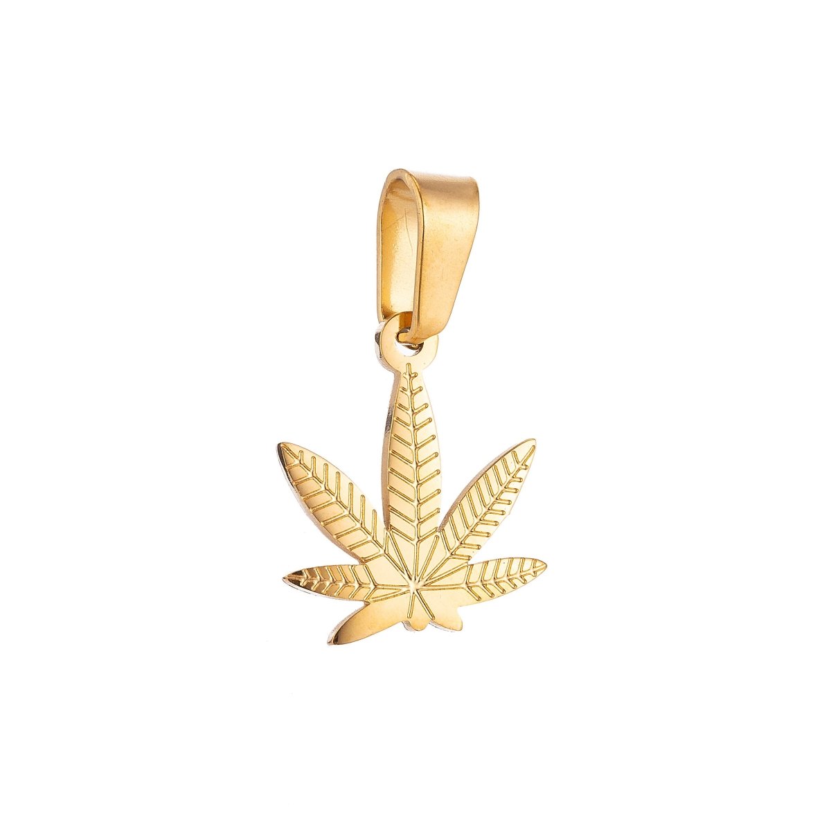 Gold Filled Marijuana Leaf Six Leaves Plant Necklace Pendant Bracelet Beads Earring Charm Bails for Jewelry Making, J-371