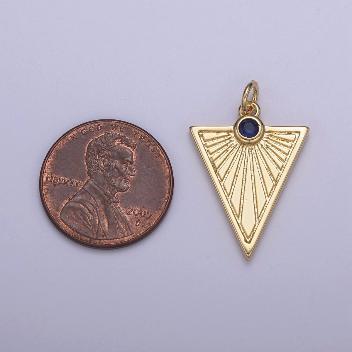 Gold Filled Medallion Pendant Gold Radial Triangle Charm Sun Ray Necklace Pendant Geometric CZ Necklaces Charm N-445 - N-447