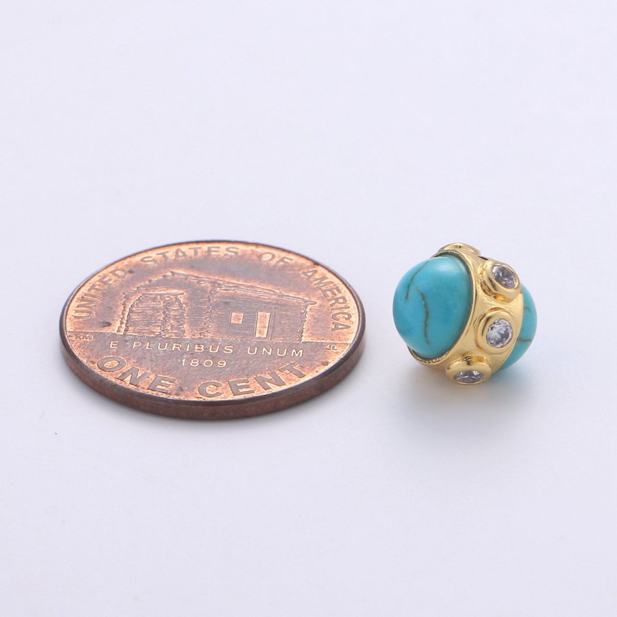 Gold Filled Micro Pave Beads Spacer Beads, for DIY Jewelry Making European Charms Beaded Bracelet, Bead Size 7x7mm Hole 4mm B-324