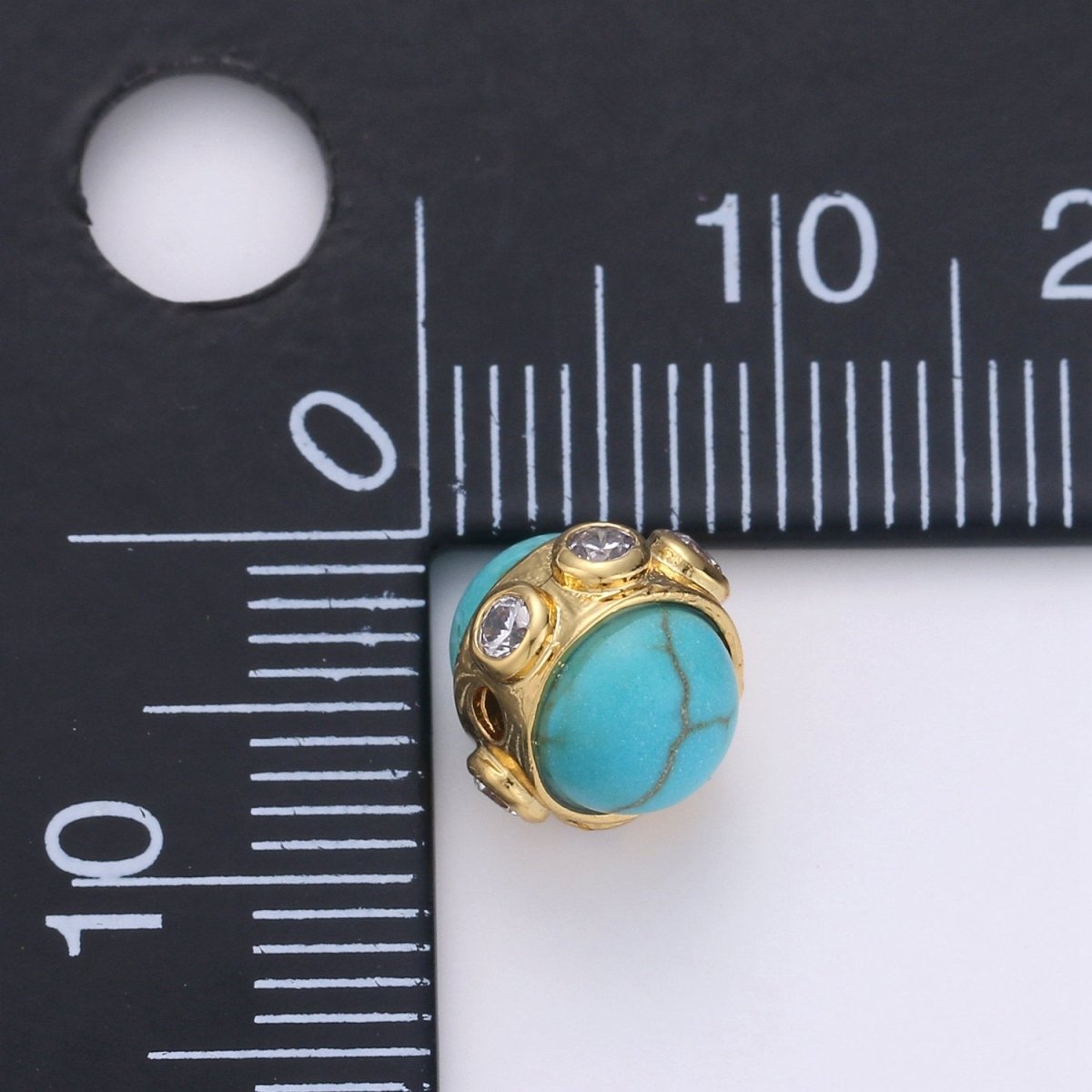 Gold Filled Micro Pave Beads Spacer Beads, for DIY Jewelry Making European Charms Beaded Bracelet, Bead Size 7x7mm Hole 4mm B-324