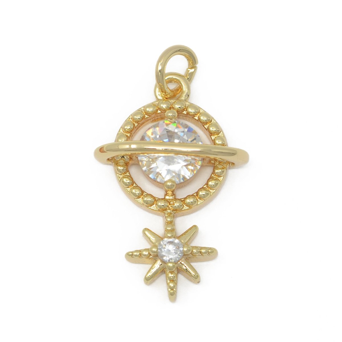 Gold Filled Planet and Star Charm M-386