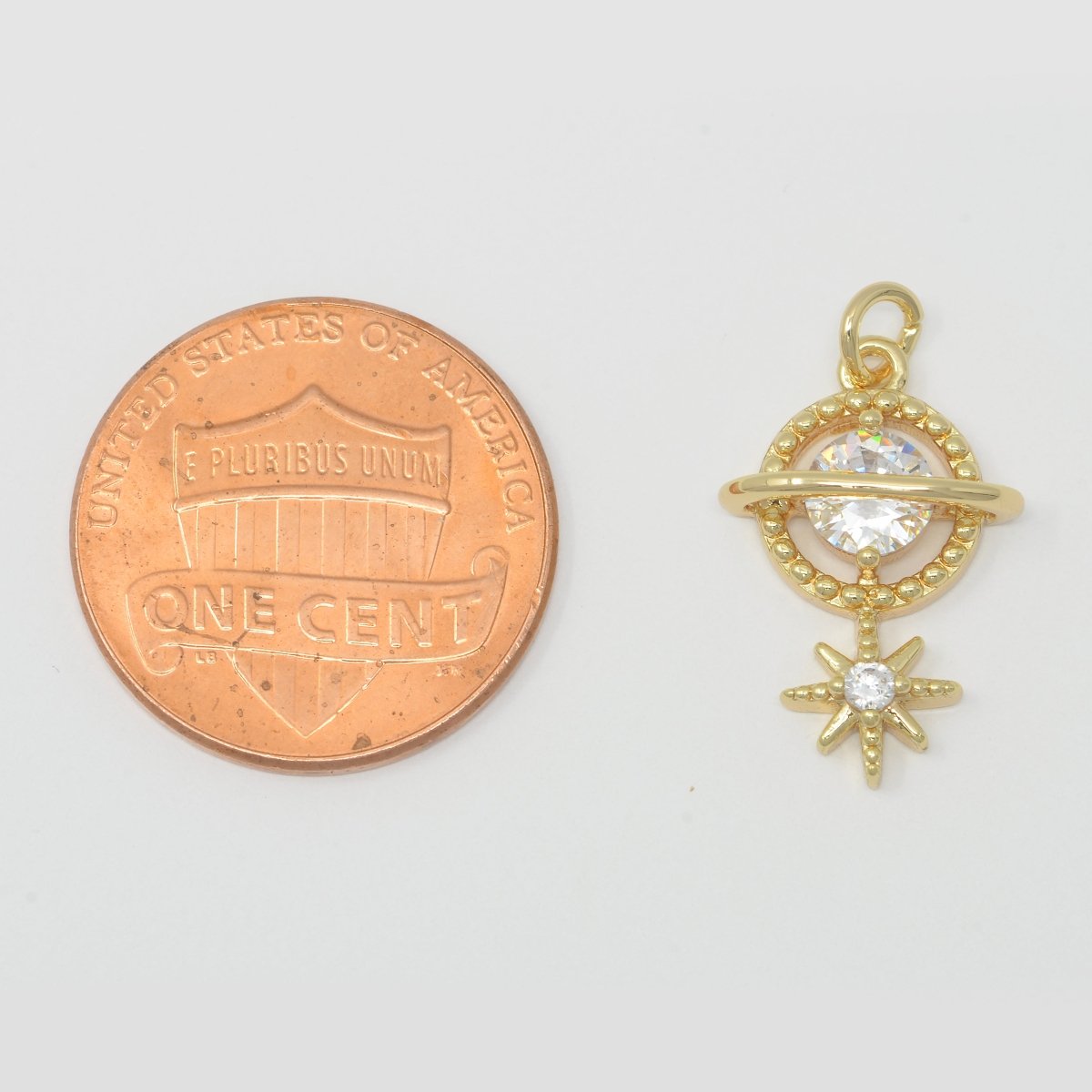 Gold Filled Planet and Star Charm M-386