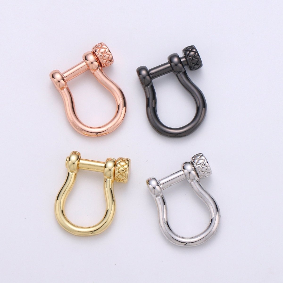 Gold Filled Screw clasp lock, Anchor Shackle, Gold, Silver, Rose gold Black Bracelet Clasps, Anchor Necklace, Sailor Bracelet Clasp Supply K-713 - K-715