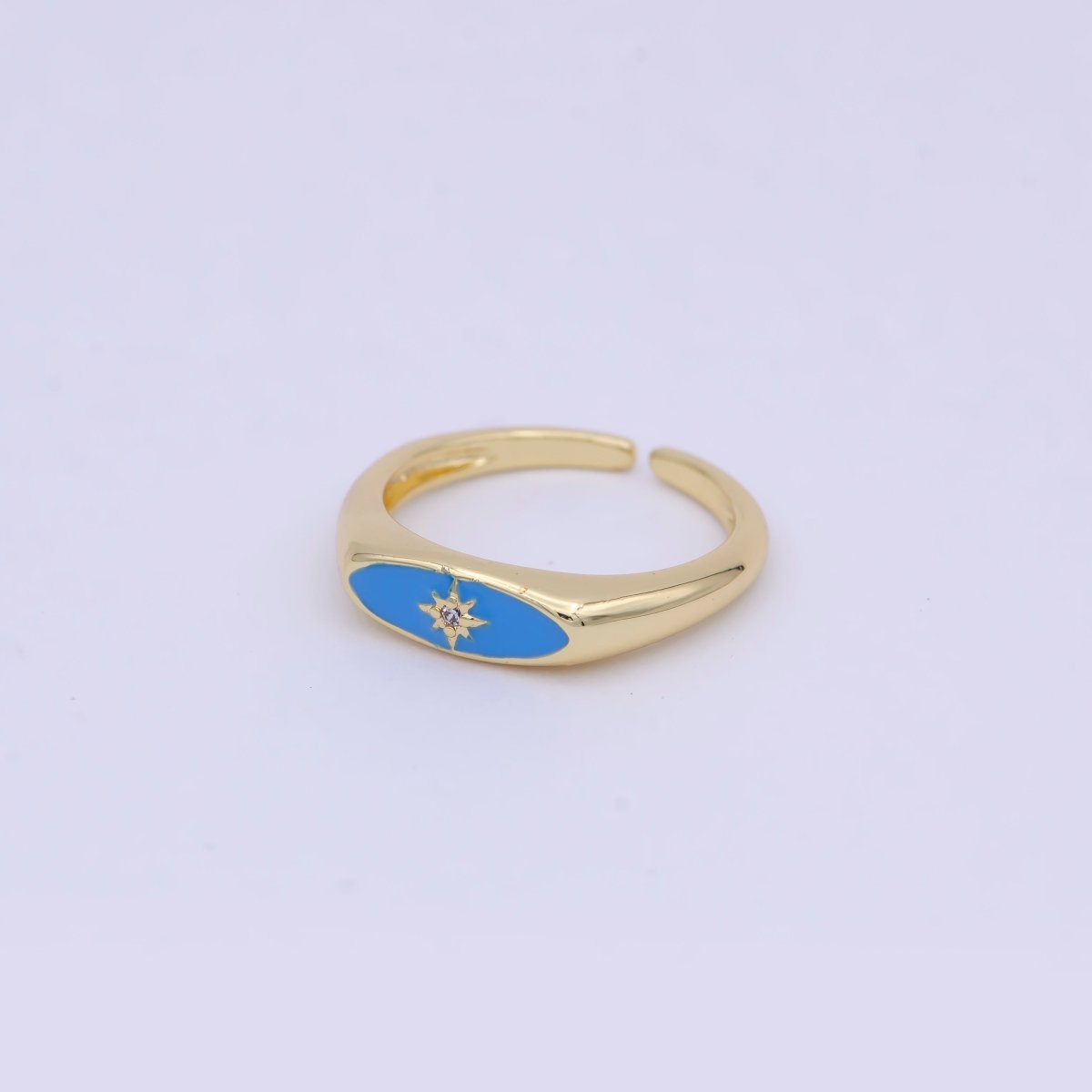Gold Filled Star Signet Gold • Ring Dainty Band Minimalist • Open Adjustable Ring Stackable Simple Minimalistic S-379 ~ S-381